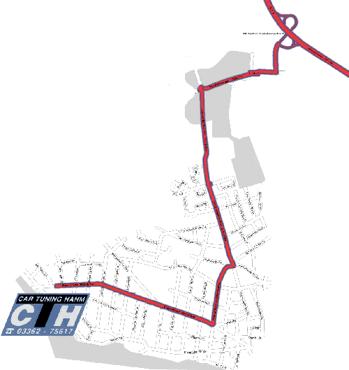 Klicken für größere Anfahrtsskizze zu Car Tuning Hahm